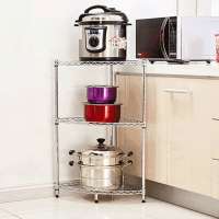 3-Tier steel Corner Shelf Storage Rack for kitchen