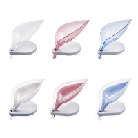 Bathroom Leaf Shape Plastic Soap Box Drain Shelf Stand Storage Plate Tray Soap Holder Dish