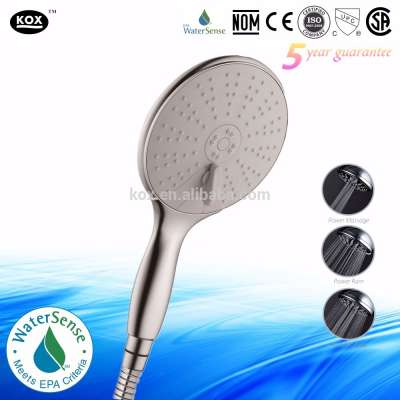 6 INCH Traditional Bathroom Accessories Three Function Water Saving Hand Shower Head Chrome Plated