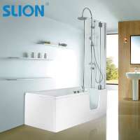 Modern shape cheap acrylic walk in bathtub for adult soaking, lowes walk in tub with shower space saver