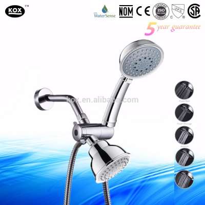 Dual Rain Shower Head System with Detachable Handheld Showerhead