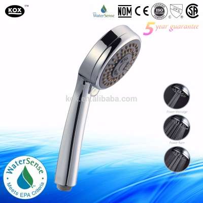 New Bathroom ABS Round Spray Rain Rainfall Hand Shower Head Water Saving Three Function Shower Head