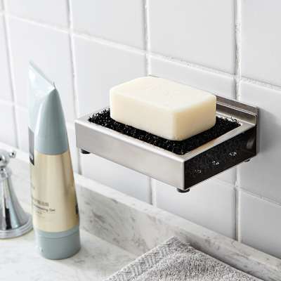 Adhesive Removable Stainless Steel Bathroom Soap Dish